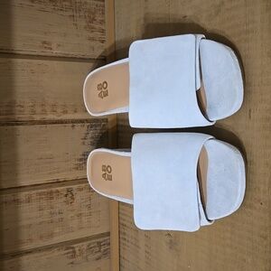 ABEO Metatarsal Avenue Slide Leather Suede Light Blue Size 7